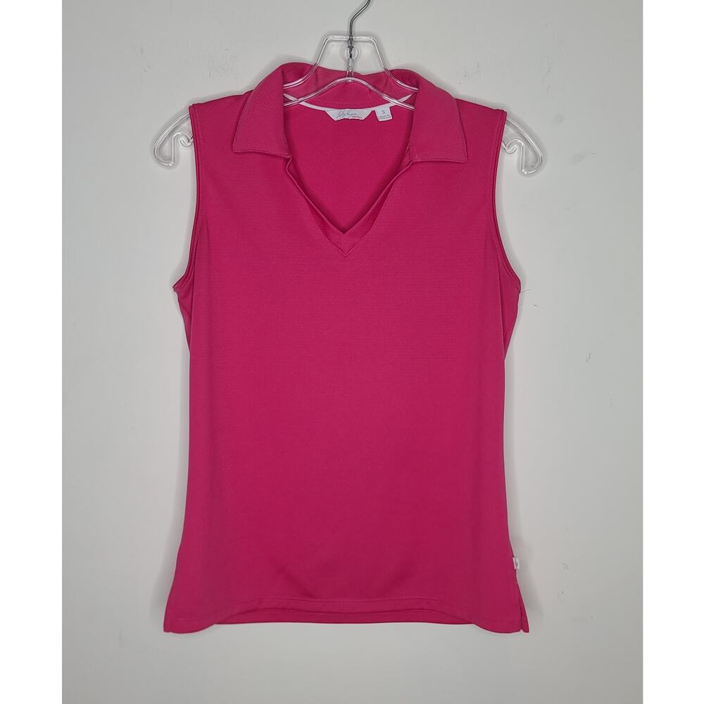 Lady Hagen fuchsia pink sleeveless polo shirt - small